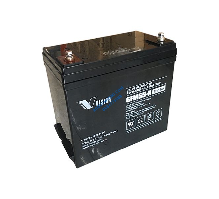 Bình ắc quy Vision 6FM55-X (12V-55AH)