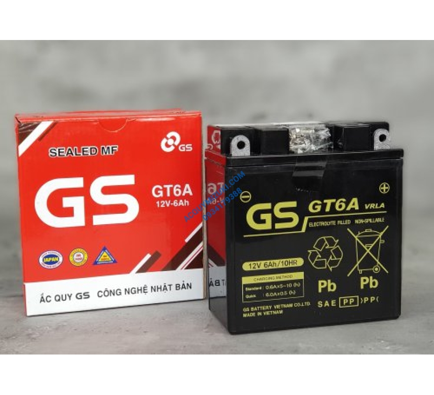 Bình ắc quy GS MF GT6A 12V 6AH
