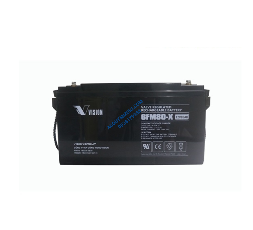 Bình ắc quy Vision 6FM80-X (12V-80AH)