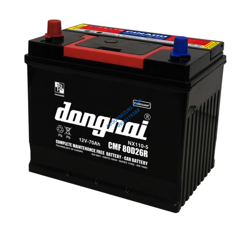 Bình ắc quy ĐỒNG NAI CMF 80D26R 12V 70AH