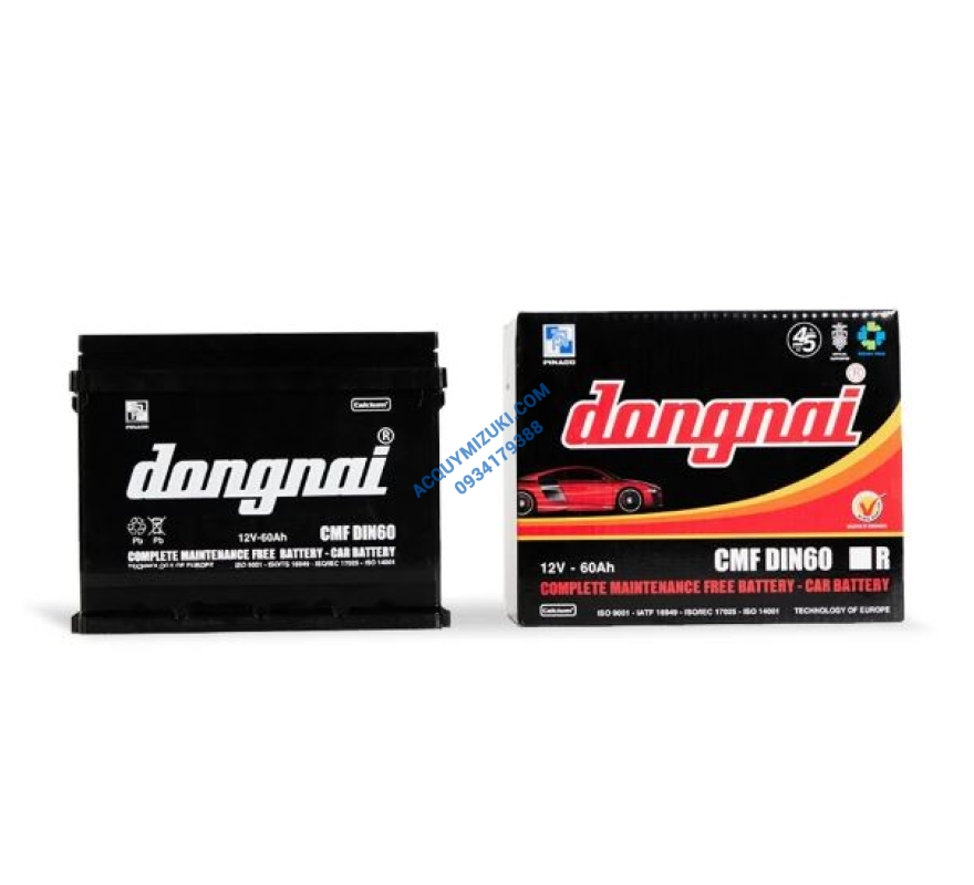 Bình ắc quy ĐỒNG NAI CMF DIN60 LBN 12V 60AH