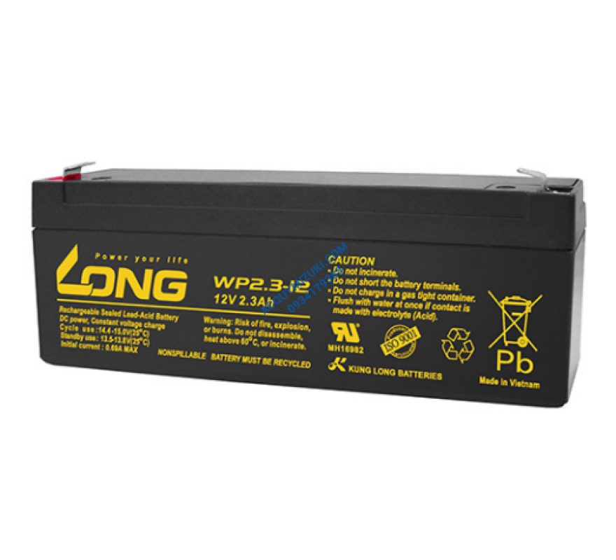 Bình ắc quy LONG 12V-2.3AH, LONG WP2.3-12, F1