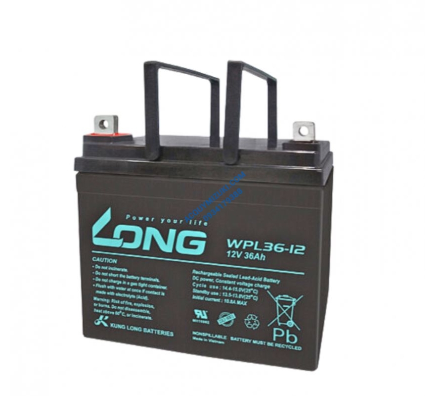 Bình ắc quy LONG WPL36-12, F4-M6 12V 36AH