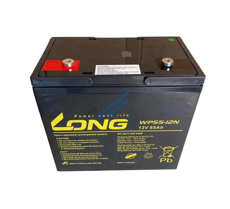 Bình ắc quy LONG WPL55-12N, F8-M6 12V 55AH
