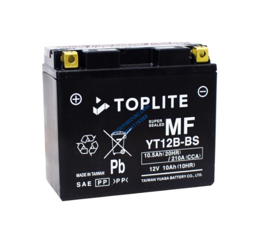 Bình ắc quy TOPLITE YT12B-BS 12V 10AH CCA 210A