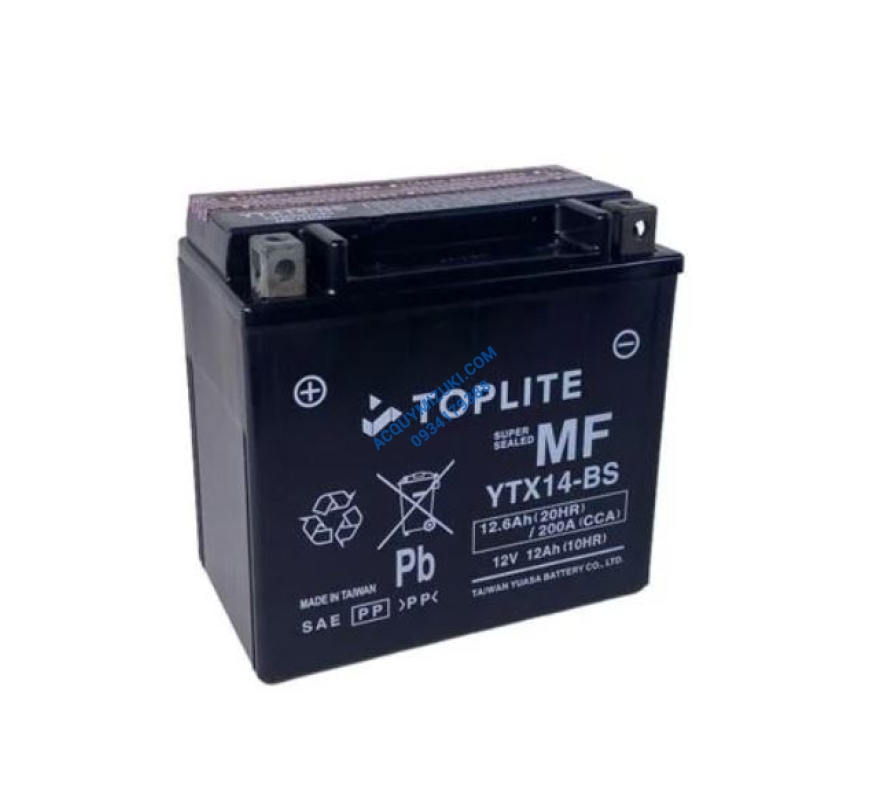 Bình ắc quy TOPLITE YTX14L-BS 12V 12AH CCA 200A