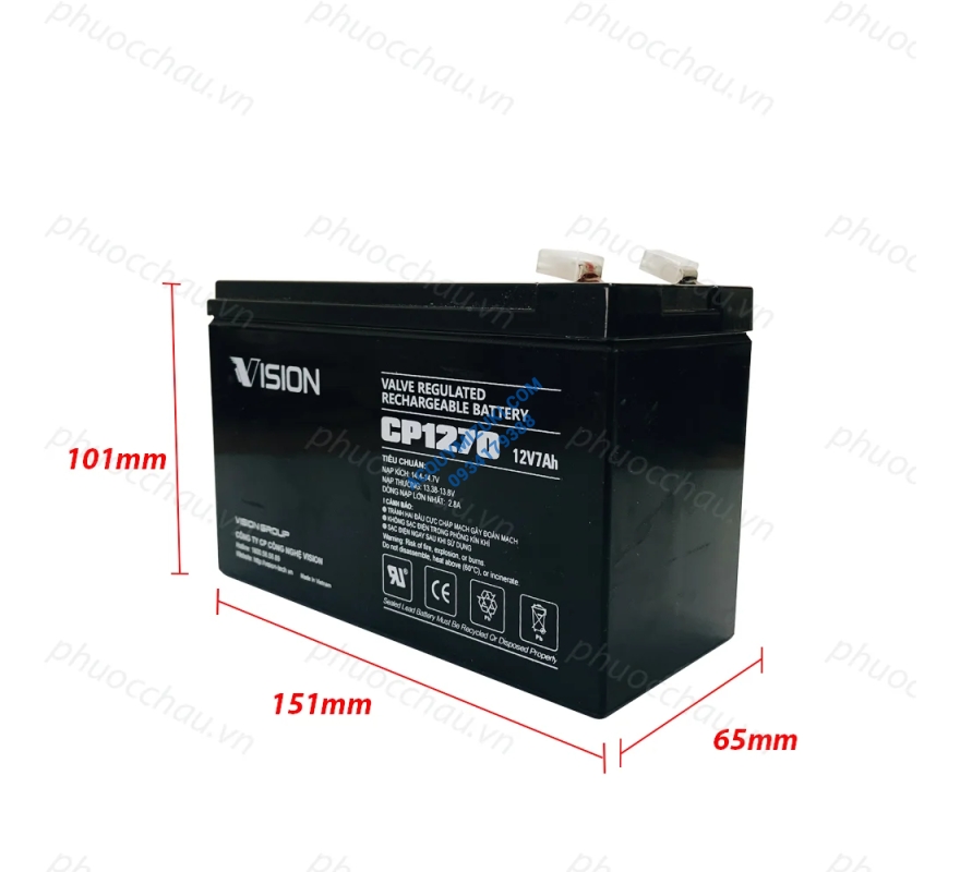 Bình ắc quy Vision CP1270 (12V-7AH)